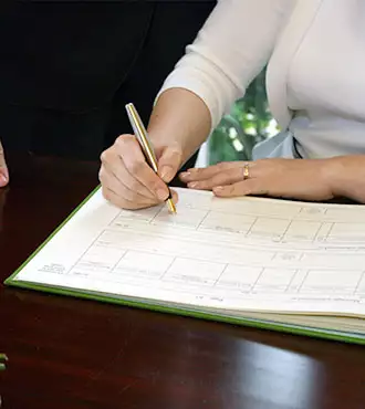 Signing the marriage register