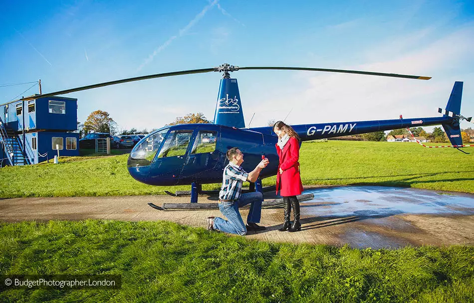 Helicopter marriage proposal London