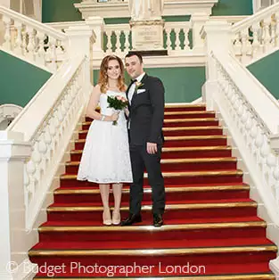 On the stair case in Woolwich registry office